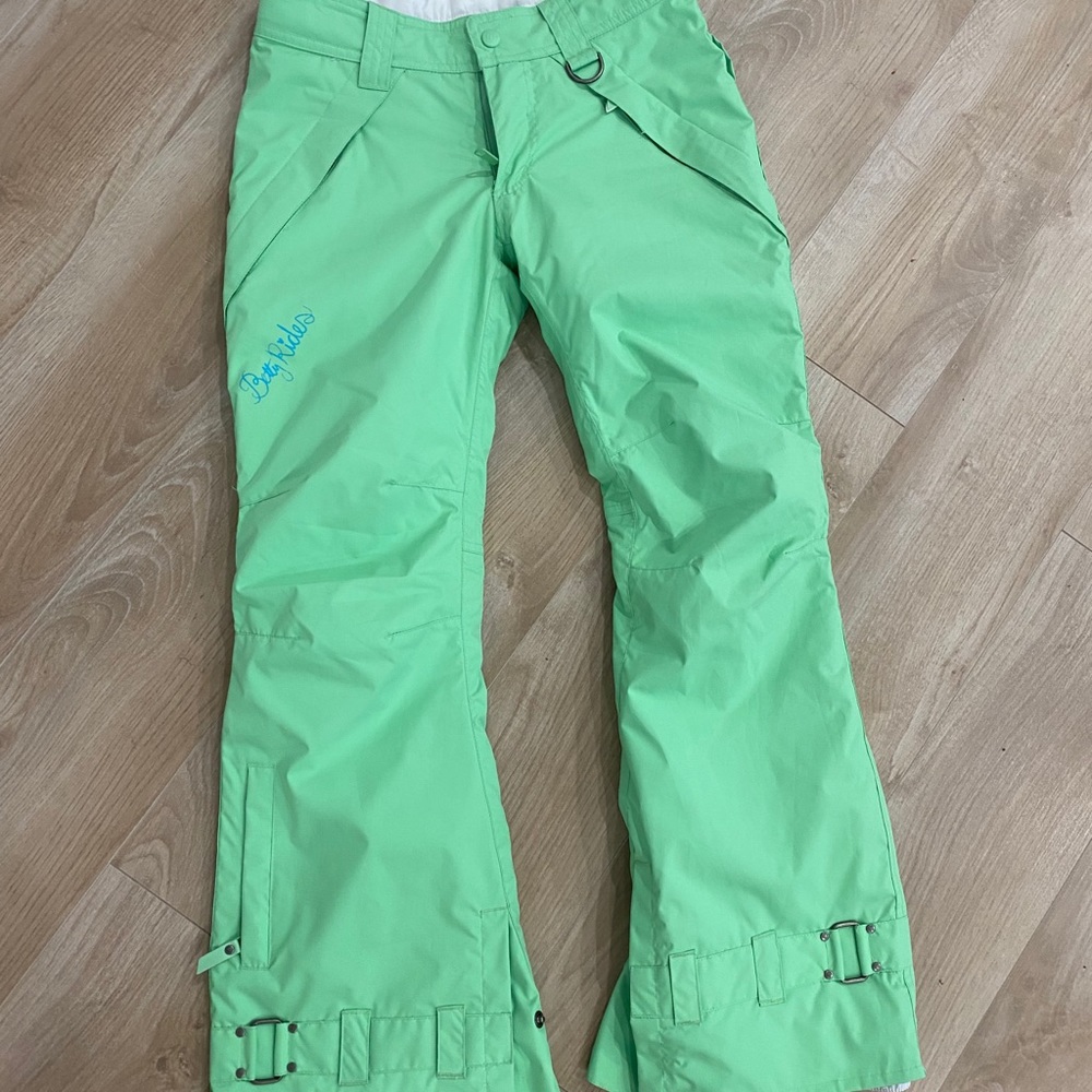 Betty rides snow pants